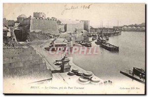 Brest Old Postcard The castle took the swing bridge