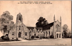 The AVENUE METHODIST CHURCH MILFORD, DELAWARE Vintage Postcard KF3