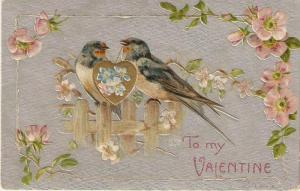 \Birds in Fence.Flowers\ Antique Amerian Valentine Greetings