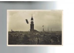 Original Mint Graf Zeppelin Flying Over Hamburg Germany Real Picture Postcard