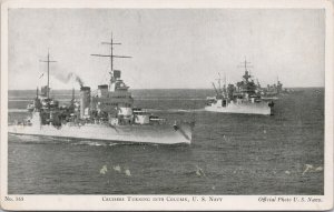 Cruisers Turning US Navy Ships For Victory Buy War Bonds Ennis Postcard H54