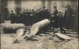 Berlin Germany Revotution Destroyed Columns c1919 Real Photo Postcard