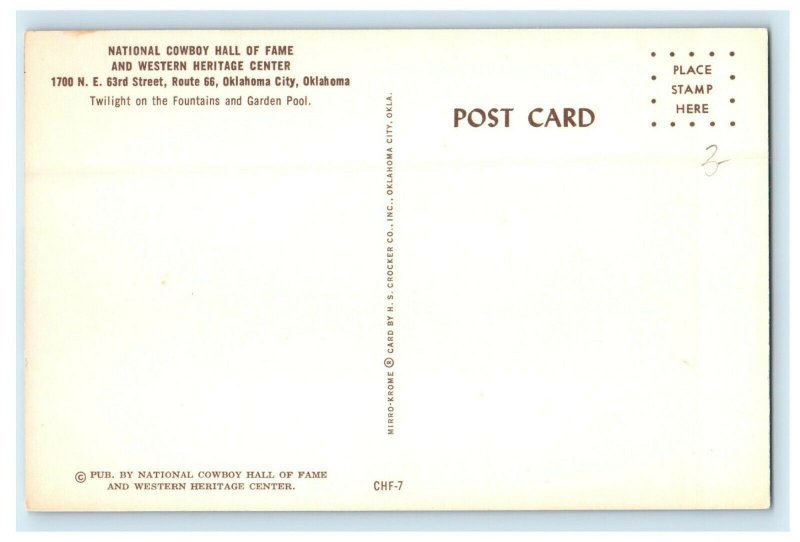 Cowboy Hall Of Fame Western Heritage Center Oklahoma City OK Vintage Postcard 