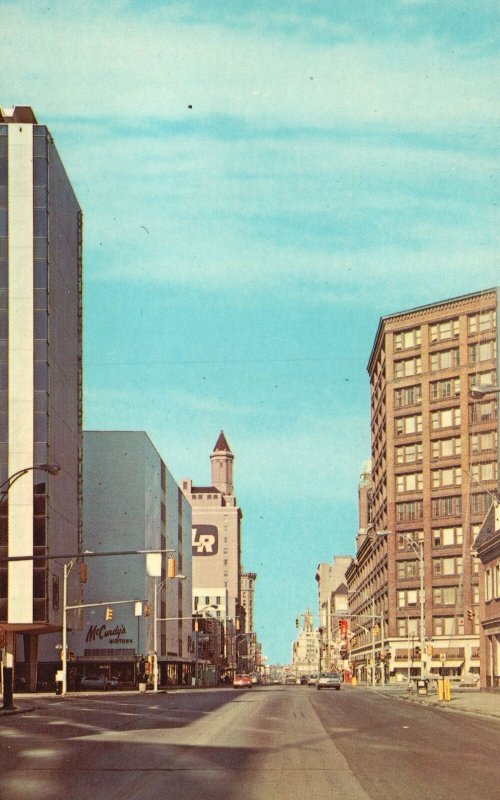 Vintage Postcard Main Street Looking West Buildings Rochester New York NY Manson 