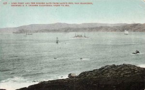 SAN FRANCISCO Lime Point Golden Gate From Land's End US Cruiser Vintage Postcard