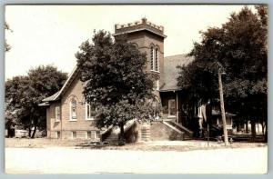 Rolfe IowaMethodist ChurchHouse Next Door1940s Real Photo PostcardRPPC