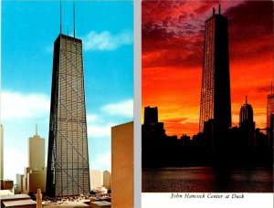 2~Postcards Chicago IL Illinois JOHN HANCOCK CENTER Offices/Apartments DAY/NIGHT