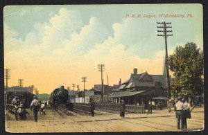 PRR Depot With Train Wilkinsburg Pennsylvania Used c1912