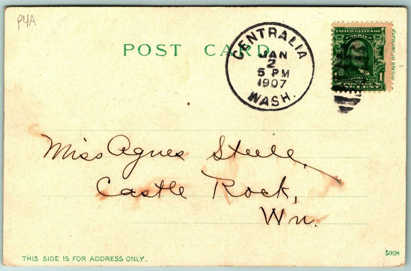 Fort Borst Centralia Washington WA 1907 UDB Postcard J1