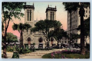 San Antonio Texas Postcard San Fernando Cathedral Exterior c1940 Vintage Antique