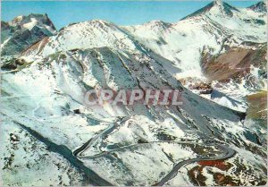 Postcard Modern Col du Galibier (Htes Alps) 2645 m alt Laces Road and Tunnel ...