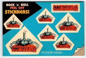 SCORPIONS Vintage Hard Rock Metal Decals 1985 On Postcard Stickker Gram Official