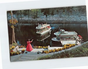 Postcard Motor propelled paddle wheel boats, Stephen Foster Memorial, Florida