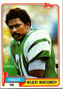 1981 Topps Football Card Wilbert Montgomery Philadelphia Eagles sk10243