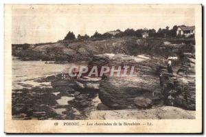 Old Postcard Pornic chimneys of Birochère