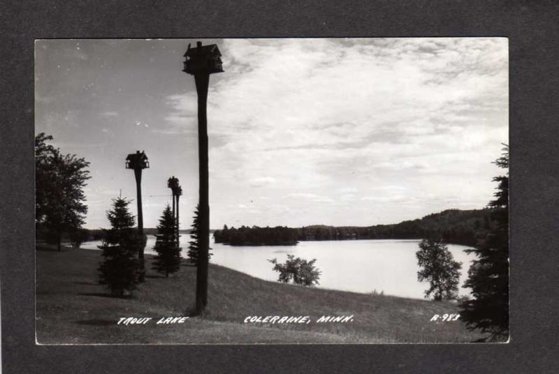 MN Minn  Long Year Park Trout Pond Coleraine Minnesota Real Photo RPPC Postcard