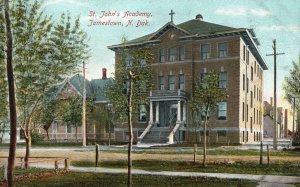 View of St. John's Academy Jamestown North Dakota N. D. Vintage Postcard c1910