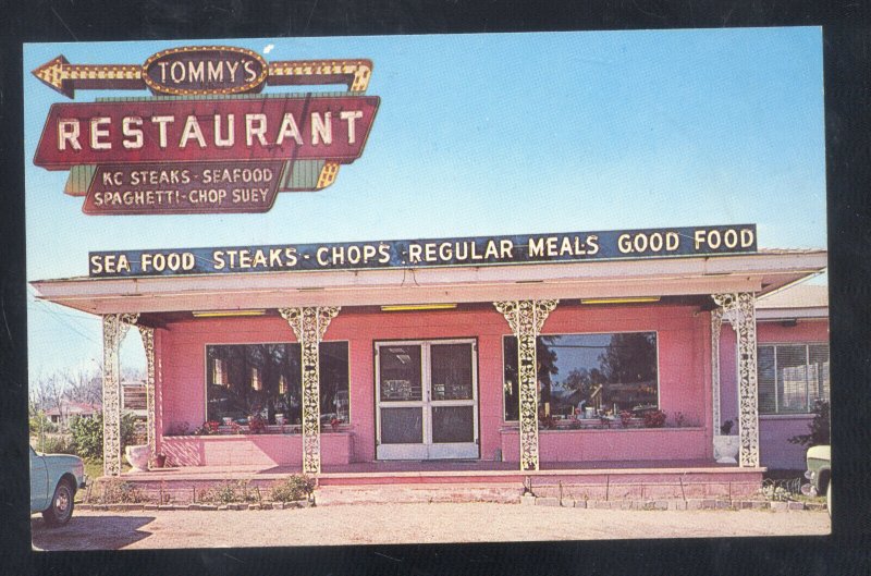 BEAUFORT SOUTH CAROLINA SC TOMMY'S RESTAURANT VINTAGE ADVERTISING POSTCARD