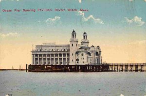 Ocean Pier Dancing Pavillion Revere Beach Massachusetts 1913 postcard