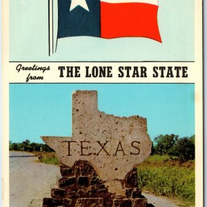 1958 Tex TX Welcome Texas Greeting Stone Marker Lone Star State Murphree PC A237