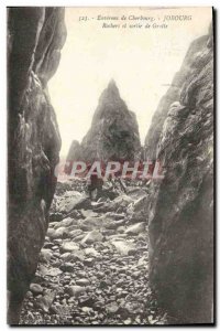 Old Postcard Environs de Cherbourg Joburg Rocks and output cave