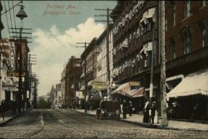 Bridgeport CT Fairfield Ave c1910 Old Postcard