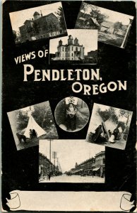 Vtg Postcard 1900s UDB Pendleton Oregon OR - Views Of Pendletown Multiview UNP