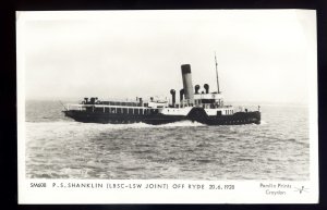 f2522 - Isle of Wight Paddle Steamer - Shanklin - off Ryde - Pamlin postcard