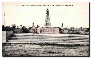 Old Postcard Beaumont-Hamel (Somme) The Scottish Lion Monument Army