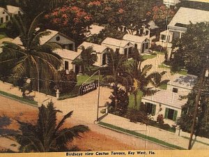 Postcard 1943 View of Cactus Terrace in Key West, FL.  T6