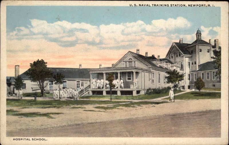 Newport RI U.S. Naval Training Station Vintage Postcard