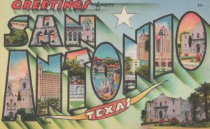 Postcard Large Letters Greetings from San Antonio Texas TX