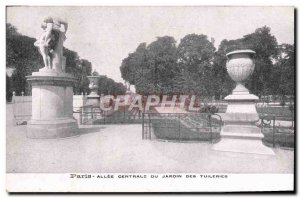 Old Postcard Paris Central Allee Du Jardin des Tuileries