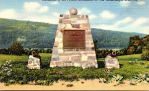 New York Fort Ticonderoga Monument Of The French Occupation Curteich