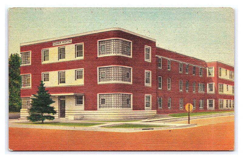 Gleason Hospital Larned Kansas Postcard 