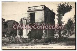 Old Postcard Chateau Thierry in June 1918 Rue de Fere Entree du Cimetiere