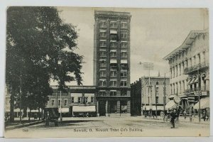 Newark Ohio Newark Trust Co's Sparta Confectionery Horse Buggy 1907 Postcard M12