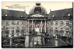 Old Postcard Langres L & # 39Hopital Of Charity And I & # meteorological 39Ob...