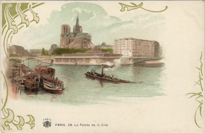 CPA PARIS LITHO 28. Pointe de la Cité 924546