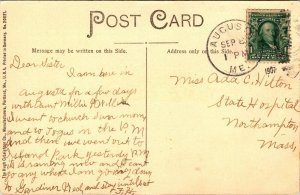 Postcard Lithgow Library in Augusta, Maine