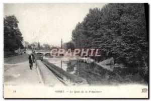 Old Postcard Niort Le Quai de la Prefecture