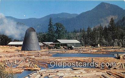 Northwest Sawmill & Log Pond Photo by LL Perkins Unused 