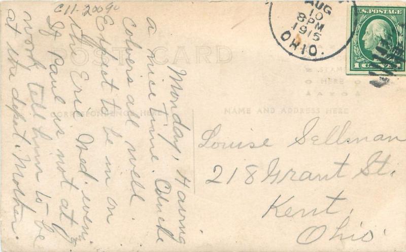 SUMMERLAND BEACH OHIO BEAUTIFUL VIEW REAL PHOTO POSTCARD c1915