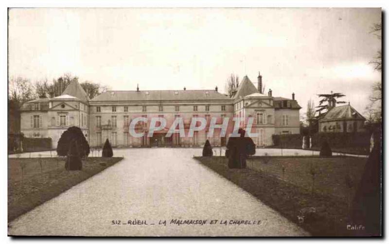 Old Postcard Malmaison and chapel