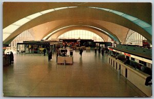 Vtg Missouri MO St Louis Municipal Airport Terminal Building Interior Postcard