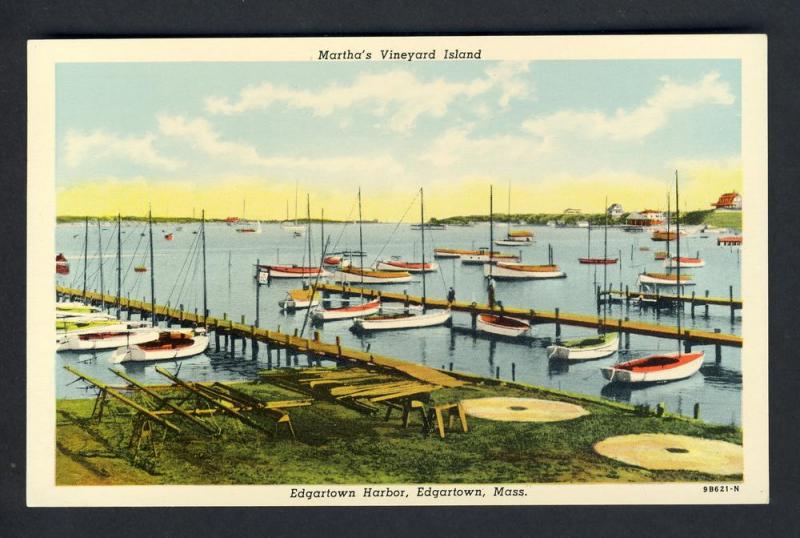 Martha's Vineyard, Massachusetts/Mass/MA Postcard, Edgartown Harbor/Cape Cod