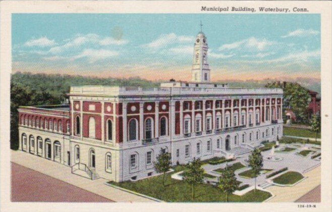 Connecticut Waterbury Municipal Building Curteich