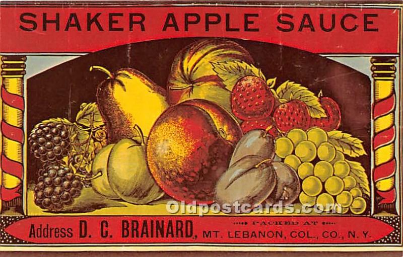 Shaker Apple Sauce Mount Lebanon, NY, USA Unused 