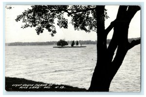 1951 Light House Island Rice Lake Wisconsin WI Vintage RPPC Photo Postcard