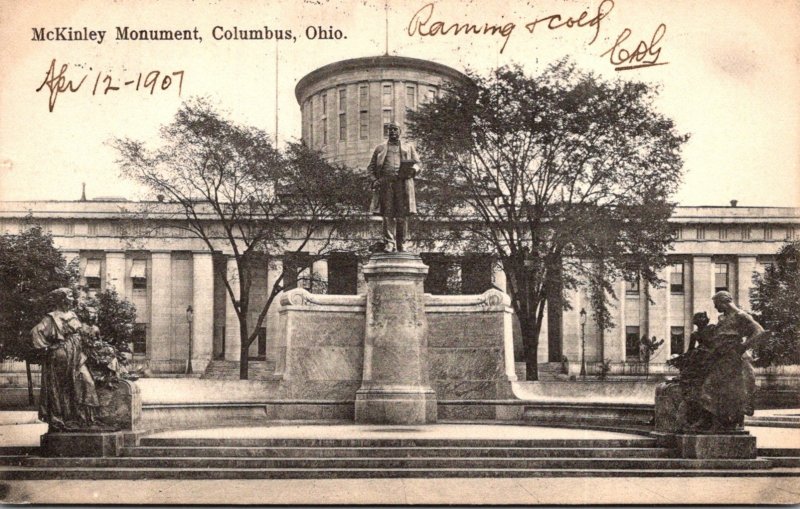 Ohio Columbus McKinley Monument 1907